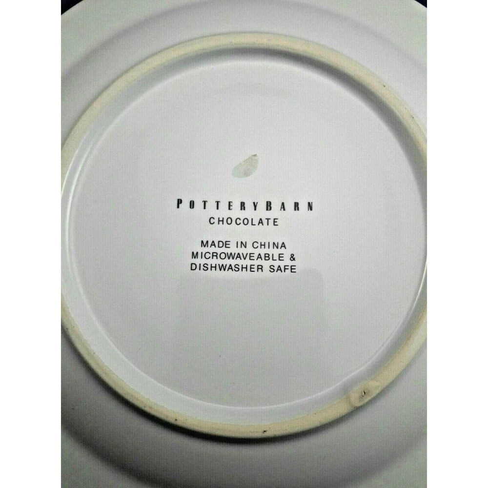 Pottery Barn Chocolate Dessert Plate Chocolat Delespaul-Havez Unused Orange New